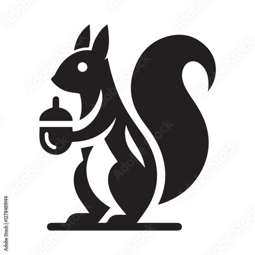 Elegance in Black Squirrel Silhouette Squirrel Icon