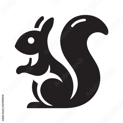 Elegance in Black Squirrel Silhouette Squirrel Icon
