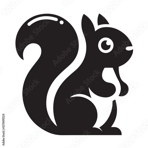 Elegance in Black Squirrel Silhouette Squirrel Icon