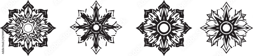 Fototapeta premium Set of elements for flat design, patterns, ornaments, mandalas. Hand drawn vector illustration