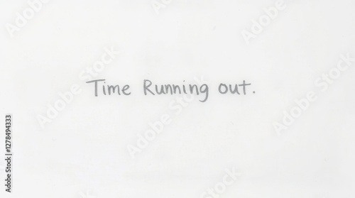 Wallpaper Mural "Time Running Out" Handwritten Text on White Background Torontodigital.ca