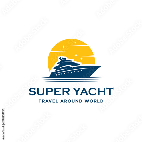 Luxury Yacht Cruise Ship Transportation For Vacation Rental,Travel Logo Design