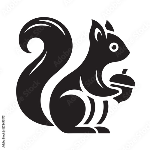 Elegance in Black Squirrel Silhouette Squirrel Icon