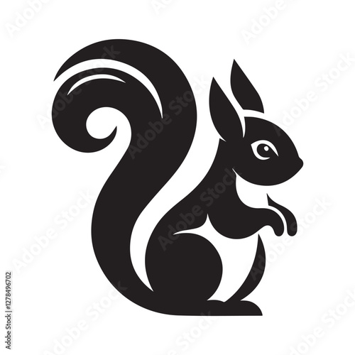 Elegance in Black Squirrel Silhouette Squirrel Icon