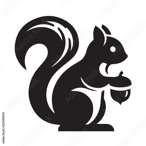 Elegance in Black Squirrel Silhouette Squirrel Icon