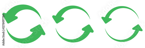 Two semicircular rotating green arrows. Following each other in a circle. Vector symbol. Recycle icon symbol. recycle, zero waste icon vector.