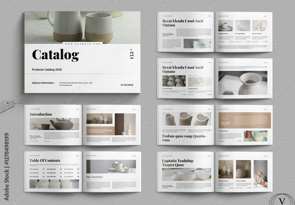 Digital Product Catalog Layout Template Stock Template Adobe Stock