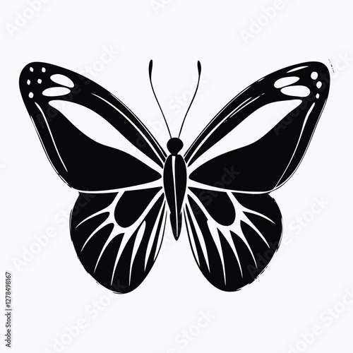 Sculpted Elegance in Black Butterfly Icon Black Butterfly Silhouette