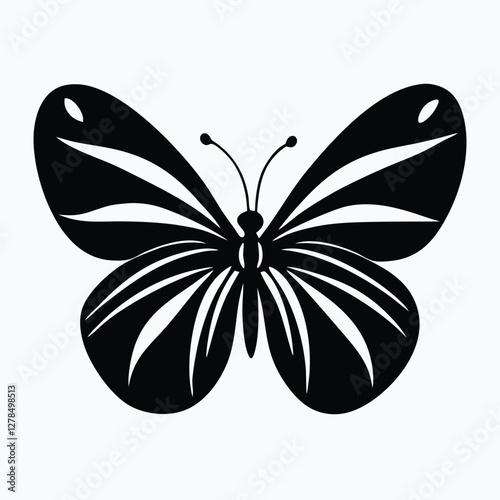Sculpted Elegance in Black Butterfly Icon Black Butterfly Silhouette