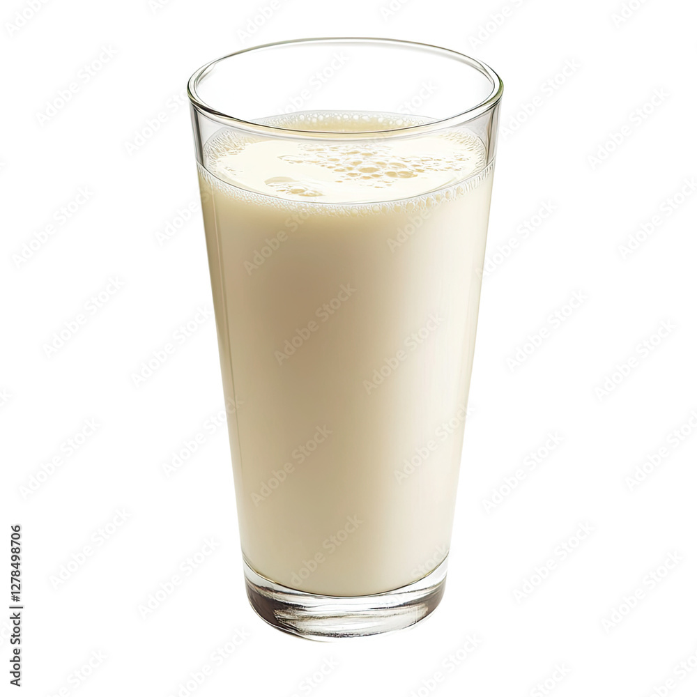 A glass of milk on a Transparent background, A glass of milk on a Transparent background,