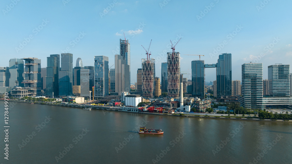 Fototapeta premium Aerial view of landscape in Guangzhou city, China