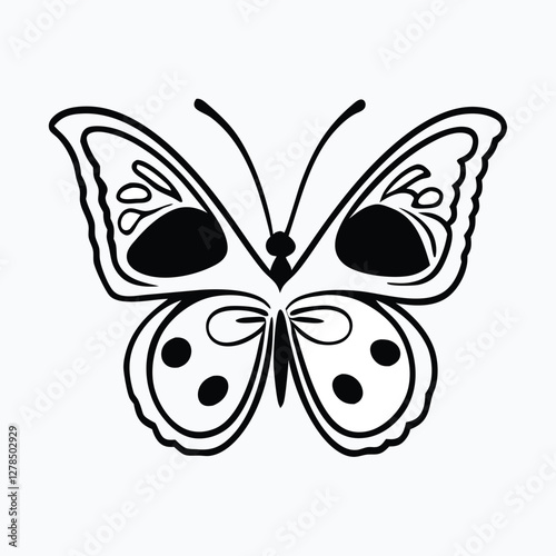 Sculpted Elegance in Black Butterfly Icon Black Butterfly Silhouette