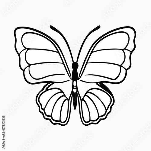 Sculpted Elegance in Black Butterfly Icon Black Butterfly Silhouette