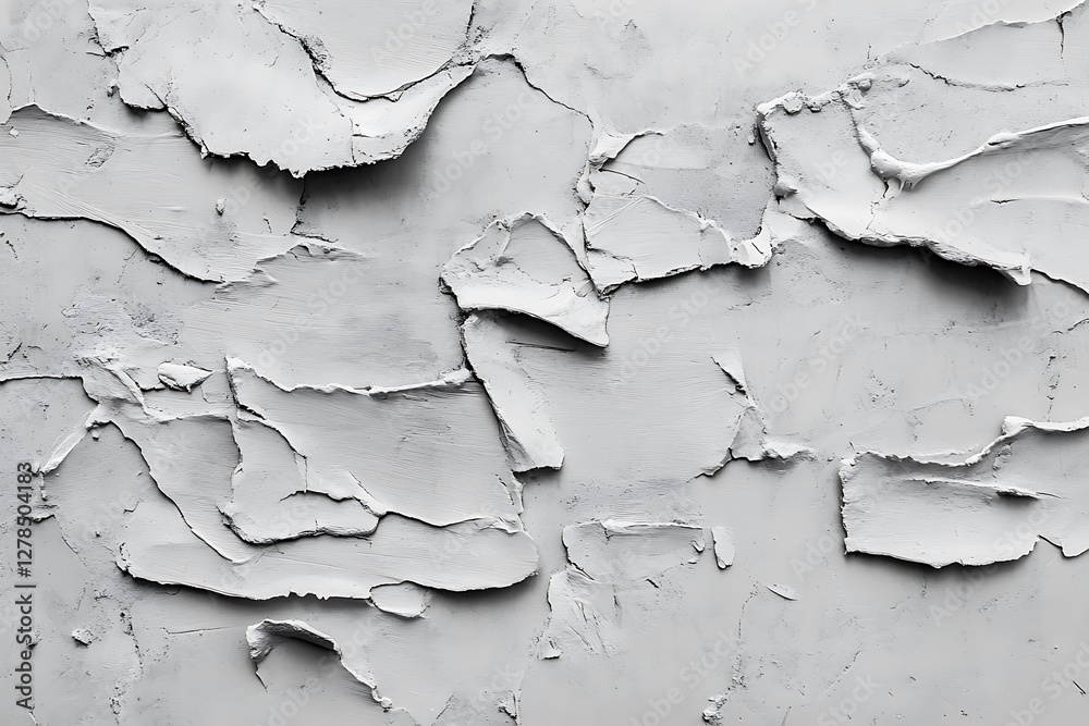 Obraz premium Cracked white paint on the wall. Abstract background for design.