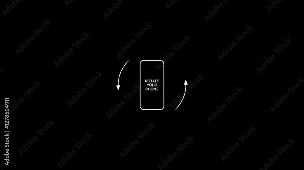 Rotate Your Phone to Landscape orientation. transparent background with icons Rotate Your Device from Vertical to Horizontal. Outline Icon
