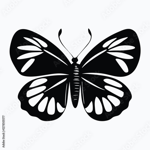 Sculpted Elegance in Black Butterfly Icon Black Butterfly Silhouette