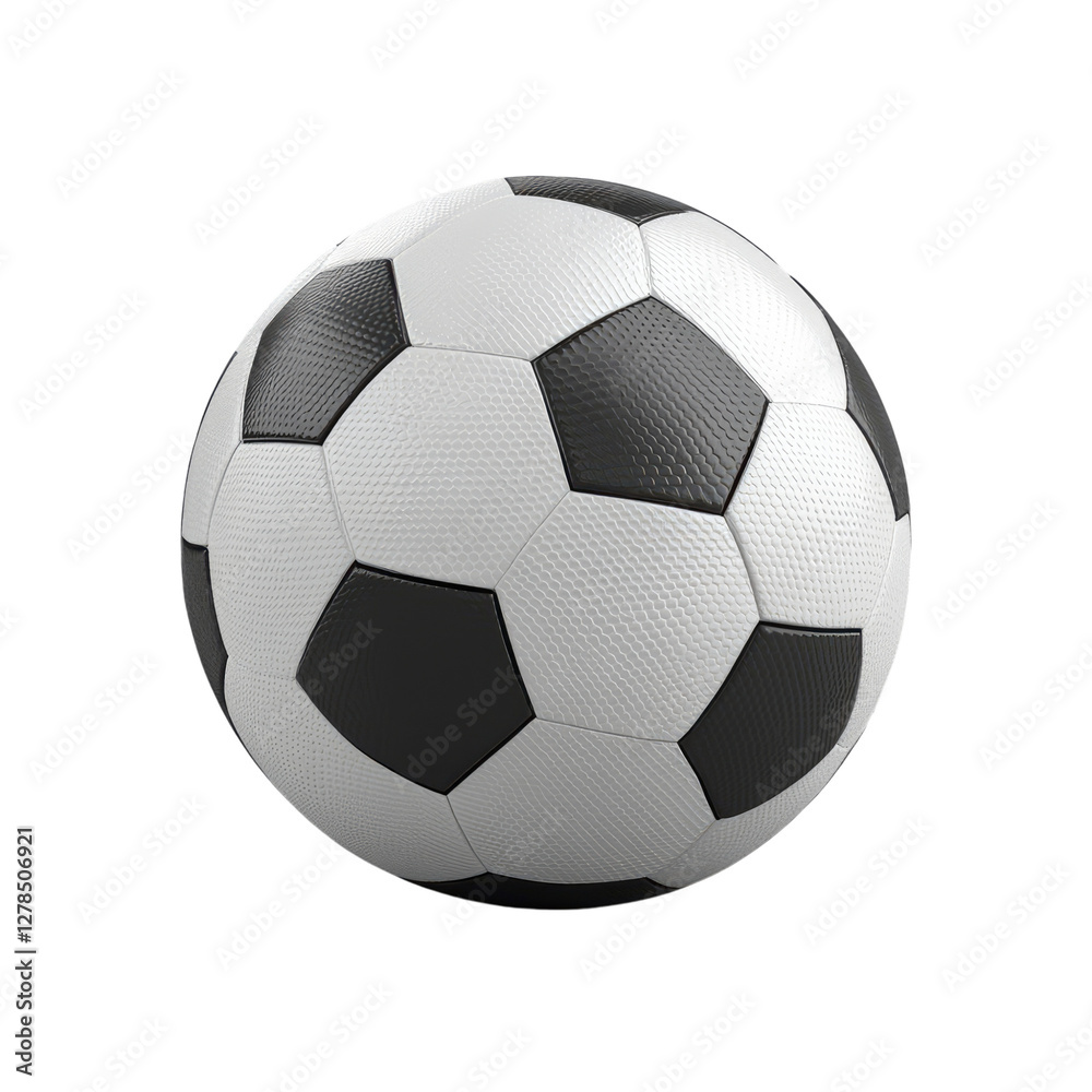 Naklejka premium Black and white soccer ball isolated on a transparent background,