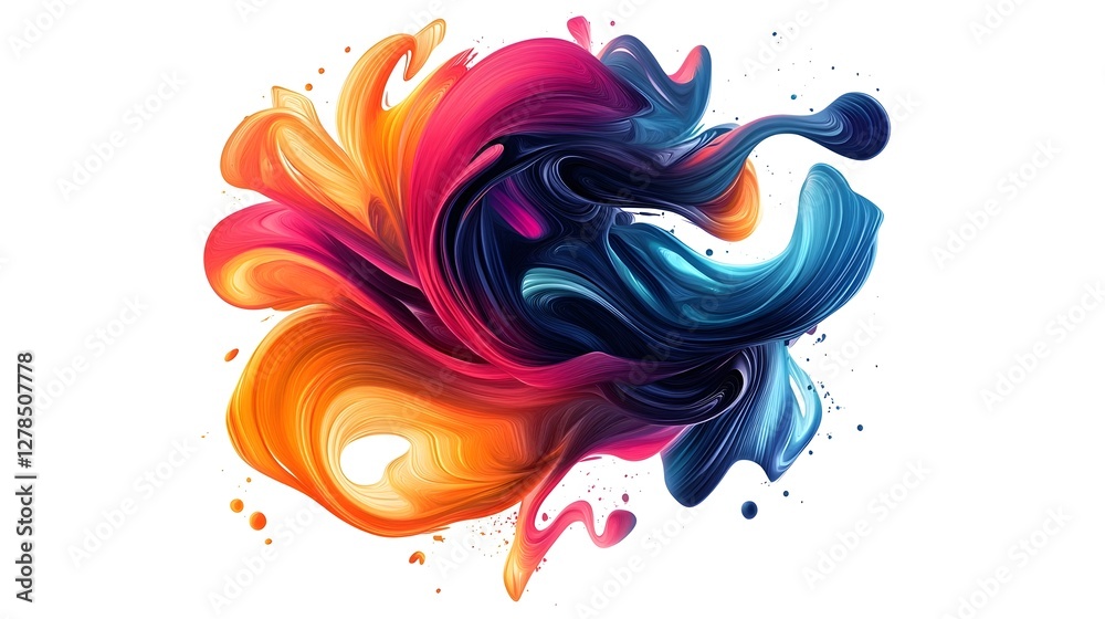 Vibrant Fluid Explosion of Colorful Abstract Digital Art Vibrant Fluid Explosion of Colorful Abstract Digital Art