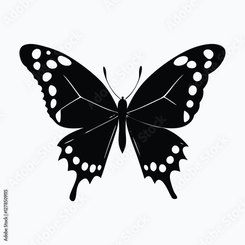 Sculpted Elegance in Black Butterfly Icon Black Butterfly Silhouette