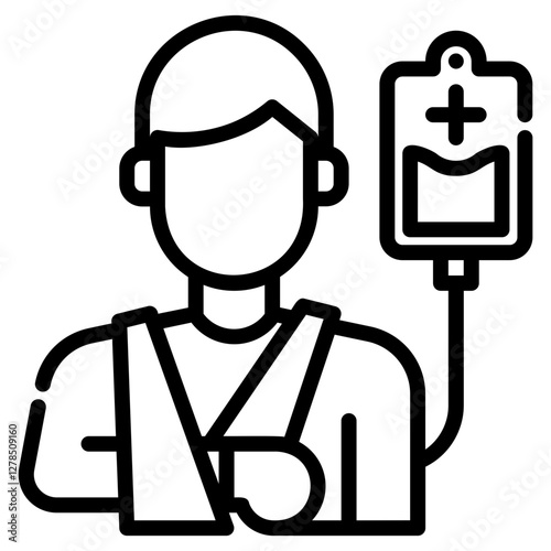 Ambulatory care. This is a vector single icon with a dashed line style. It is suitable for any purpose, such as website design, mobile app design, logo design, etc.