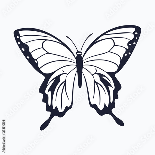 Sculpted Elegance in Black Butterfly Icon Black Butterfly Silhouette