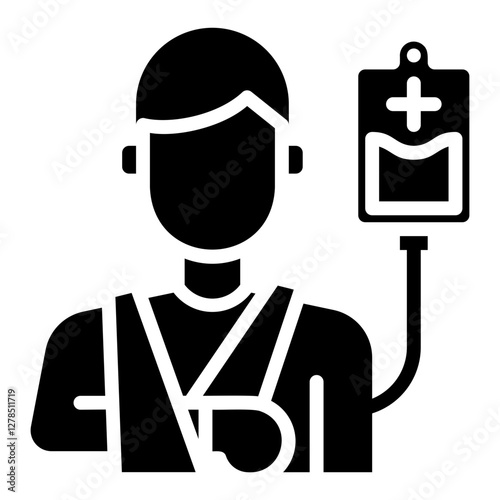Ambulatory care. This is a vector single icon with a solid style. It is suitable for any purpose, such as website design, mobile app design, logo design, etc.
