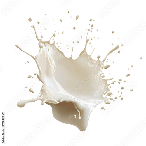 Milk or cream splash isolated on a Transparent background