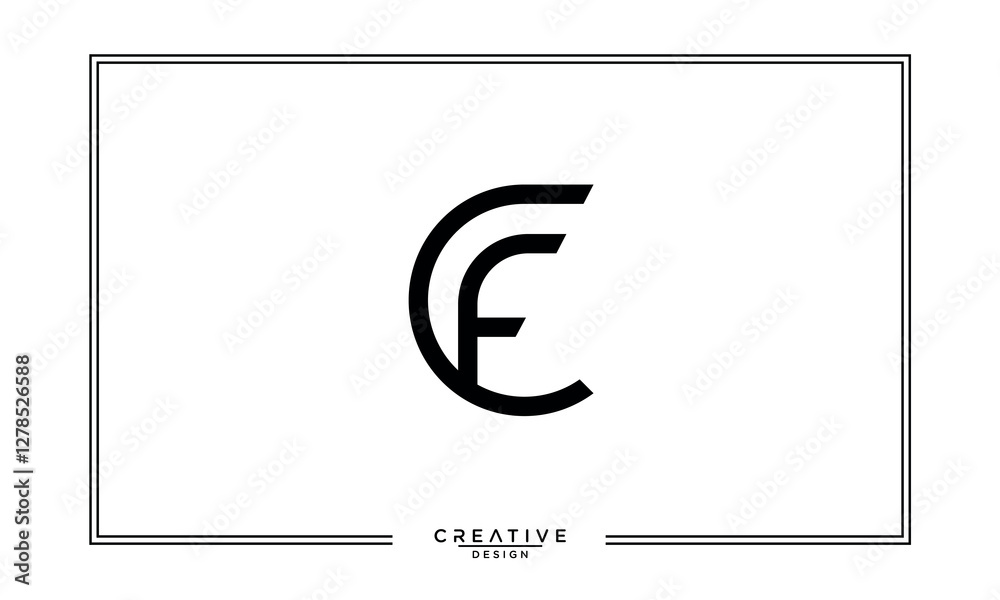 CF, FC, C, F, Abstract Letters Logo Monogram CF, FC, C, F, Abstract Letters Logo Monogram