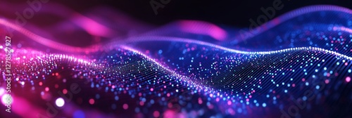 Futuristic Abstract Cyber Wave Background with Curved Lines and Colors