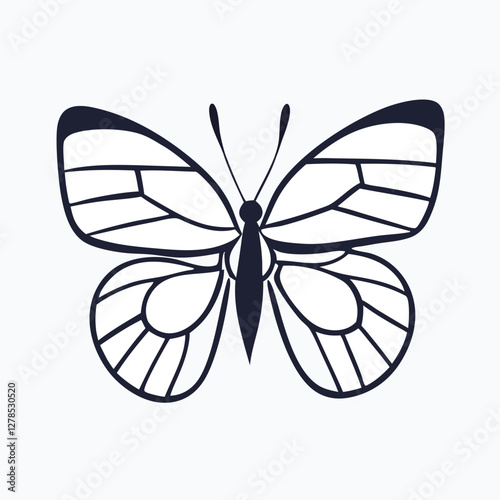 Sculpted Elegance in Black Butterfly Icon Black Butterfly Silhouette