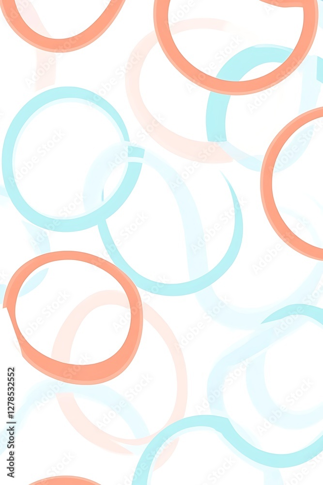 Stylish and elegant geometric circles backdrop featuring sky blue, peach, and white in a smooth composition Stylish and elegant geometric circles backdrop featuring sky blue, peach, and white in a smooth composition