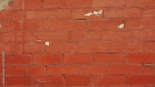 Rustic red brick wall texture with blended hues for building design and background use photo