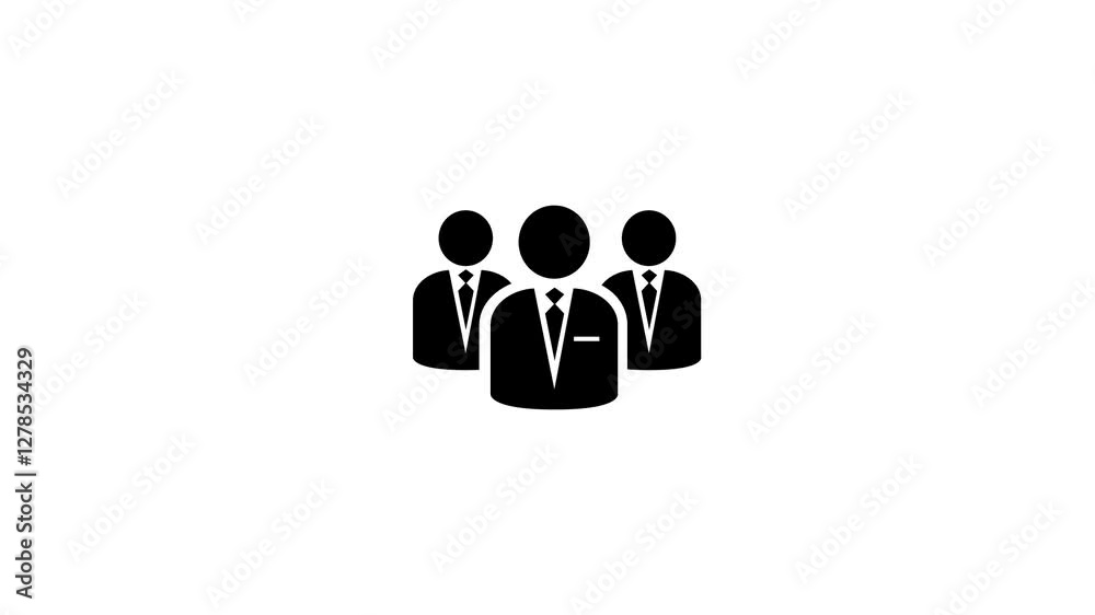 Teamwork Animated Business Success Loop Icon on White Background Teamwork Animated Business Success Loop Icon on White Background