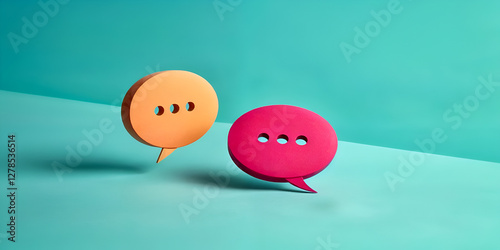 Two Speech Bubbles, Communication Concept