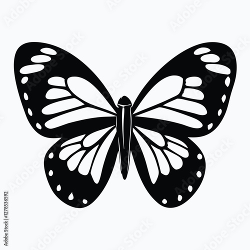 Sculpted Elegance in Black Butterfly Icon Black Butterfly Silhouette