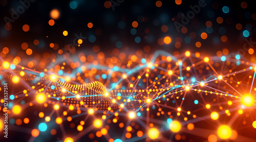abstract technology background with lights