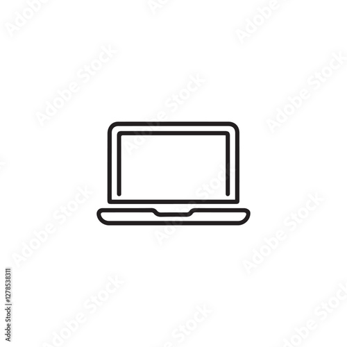 Minimalist Laptop Icon in Linear Design