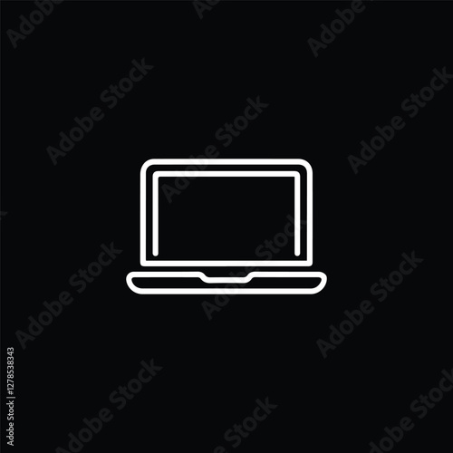 Minimalist Laptop Icon in Linear Design