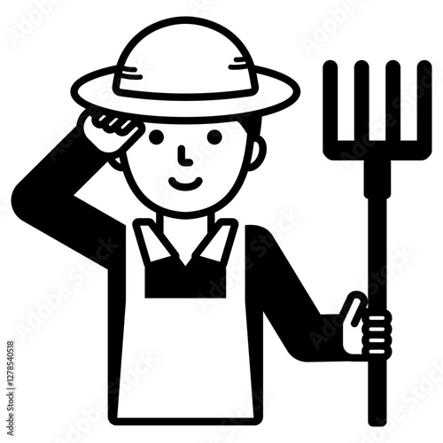 땀 흘리는 농부 아이콘