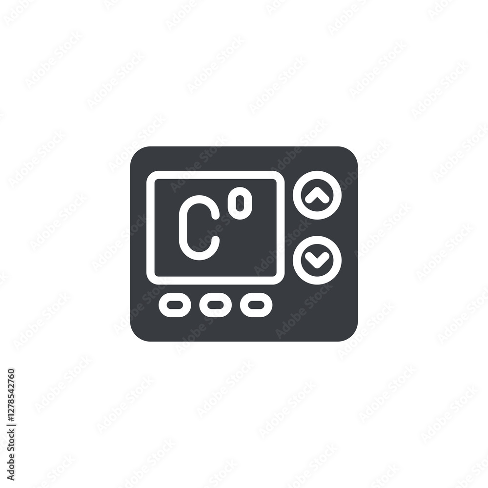 Digital thermostat with temperature vector icon Digital thermostat with temperature vector icon