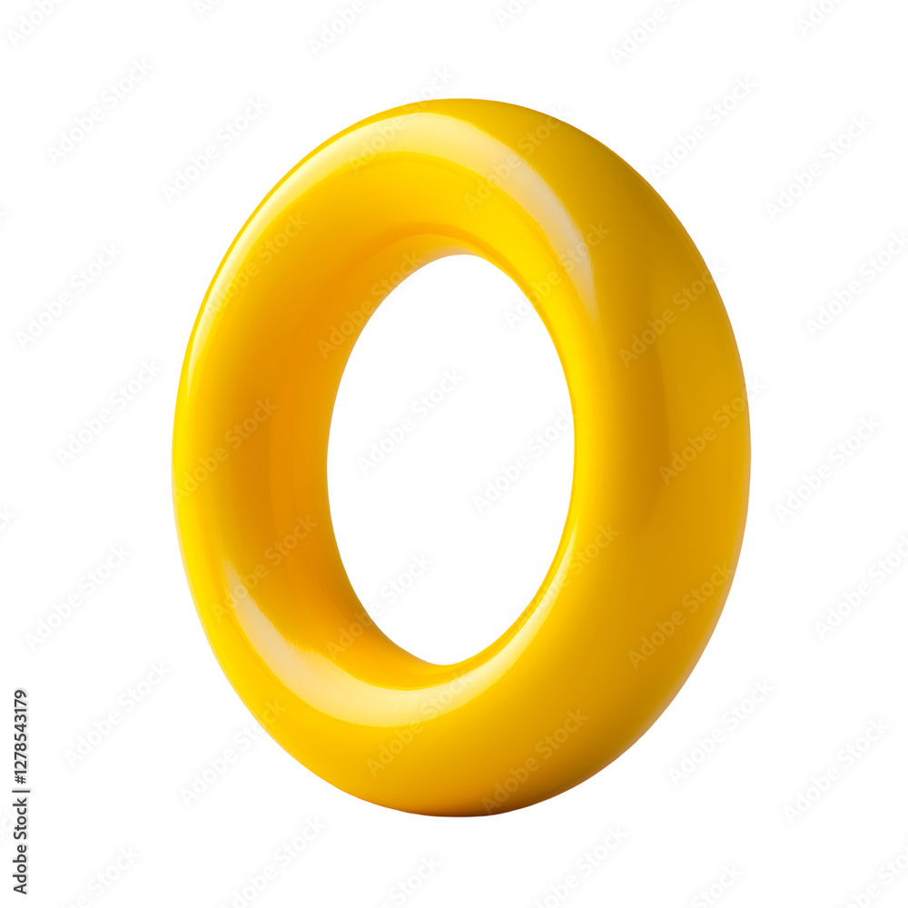 Bright Yellow Glossy Ring Shape 3D Render art gold torus isolated on transparent background png Bright Yellow Glossy Ring Shape 3D Render art gold torus isolated on transparent background png