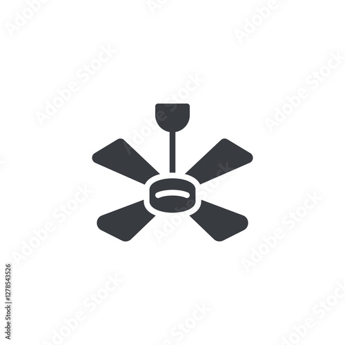 Spinning ceiling fan vector icon
