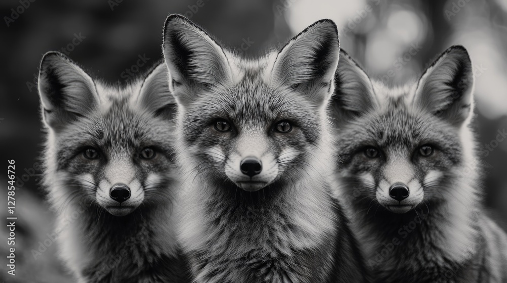 Fototapeta premium Three Foxes