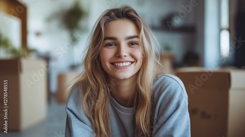Young woman in a new apartment, moving, changes in life Free Download Young woman in a new apartment, moving, changes in life - GFXLoad