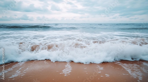 ocean breaks on the shore
