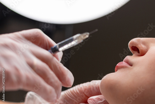 Bild auf Leinwand Lip augmentation and correction