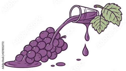 Glossy Purple Grape Jam Dripping from Above. Perfect for: Wine festivals, Grape harvest events, Breakfast promotions