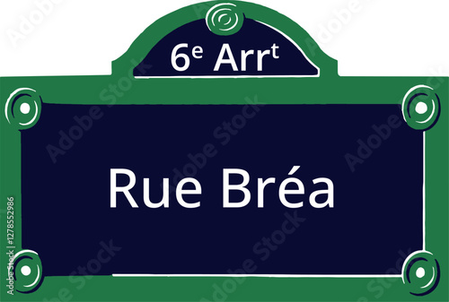 6e Arrt, Elegant Parisian Street Sign