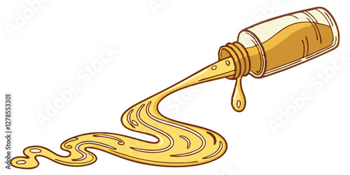 Wavy Flowing Golden Honey Mustard Sauce. Perfect for: BBQ events, Fast food promotions, Gourmet sauce ads
