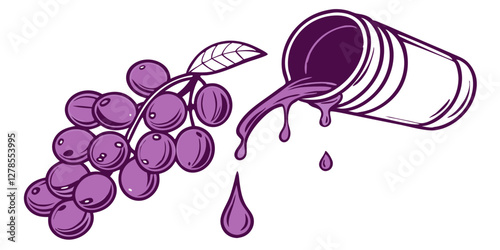 Dripping Purple Grape Jam Flowing Slowly. Perfect for: Wine festivals, Breakfast promotions, Healthy food marketing